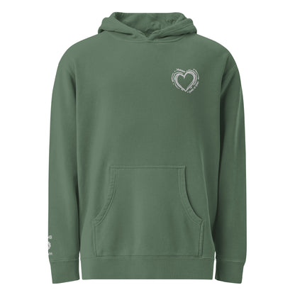 Yahusha Owns My Heart Hoodie Pigment Dyed Hoodie - Matthew 22:21 Christian Apparel